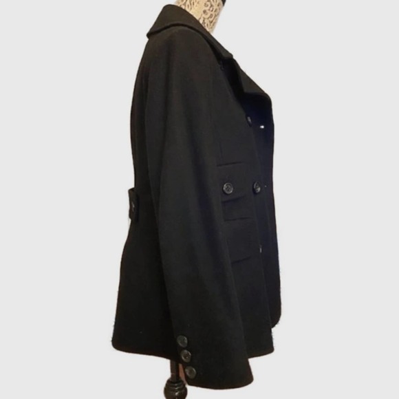 BCBGMaxAzria Wool Blend Classic Peacoat Black -Size Small - Picture 4 of 5